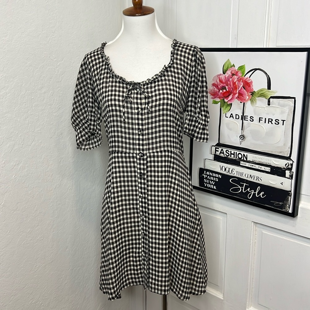 Reformation Paige Gingham Mini Dress Size 8